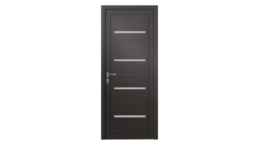 Porte d'entrée aluminium BILLY Porte d'entrée noire avec détails tout au long du modèle en horizontal